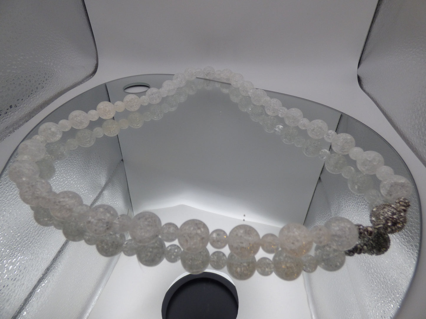 Collier cristal de roche éclaté