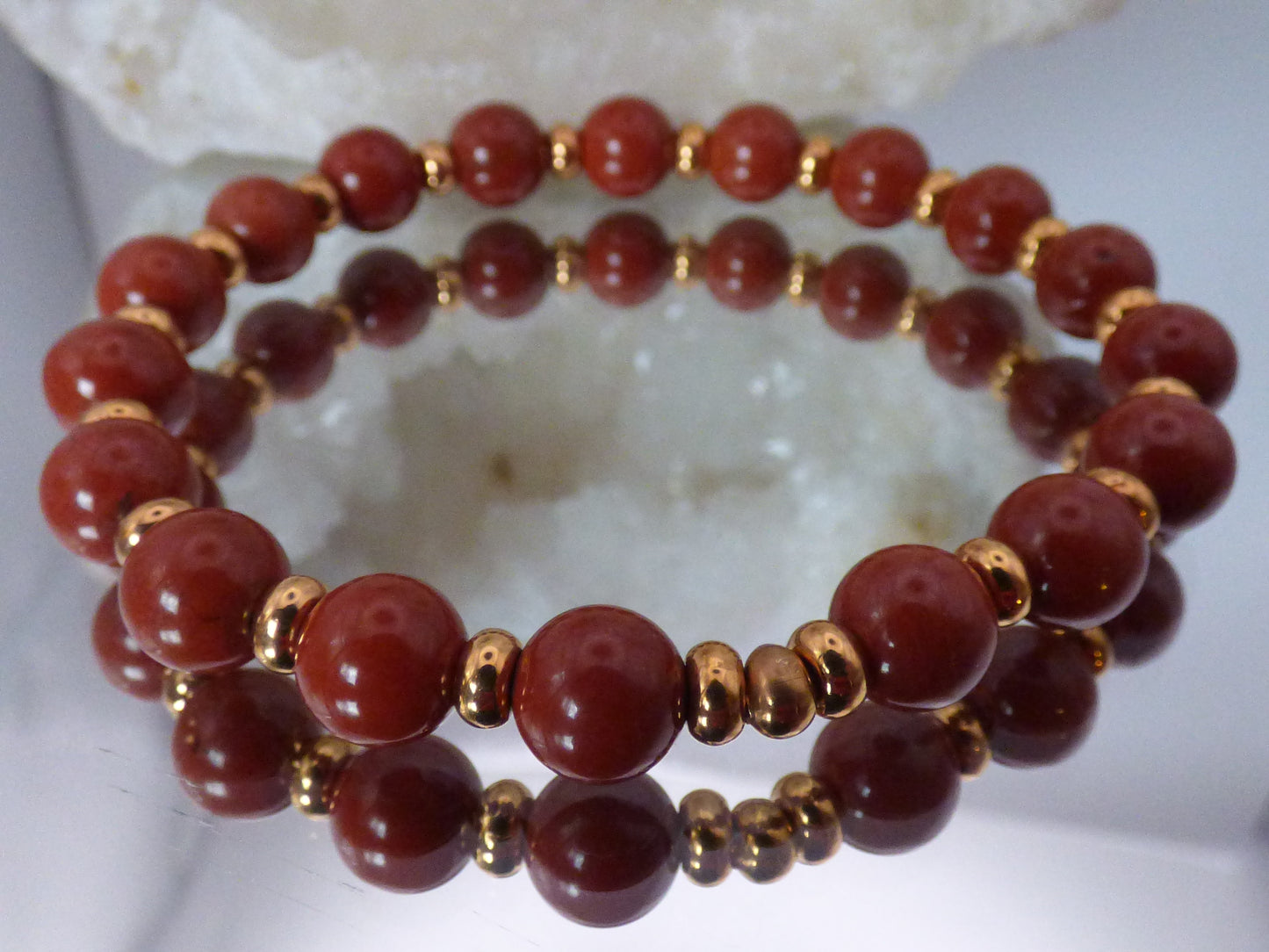 Bracelet en jaspe rouge