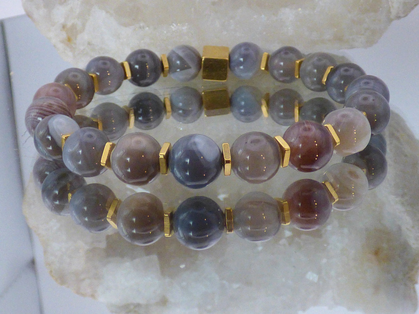 Bracelet femme en agate Botswana