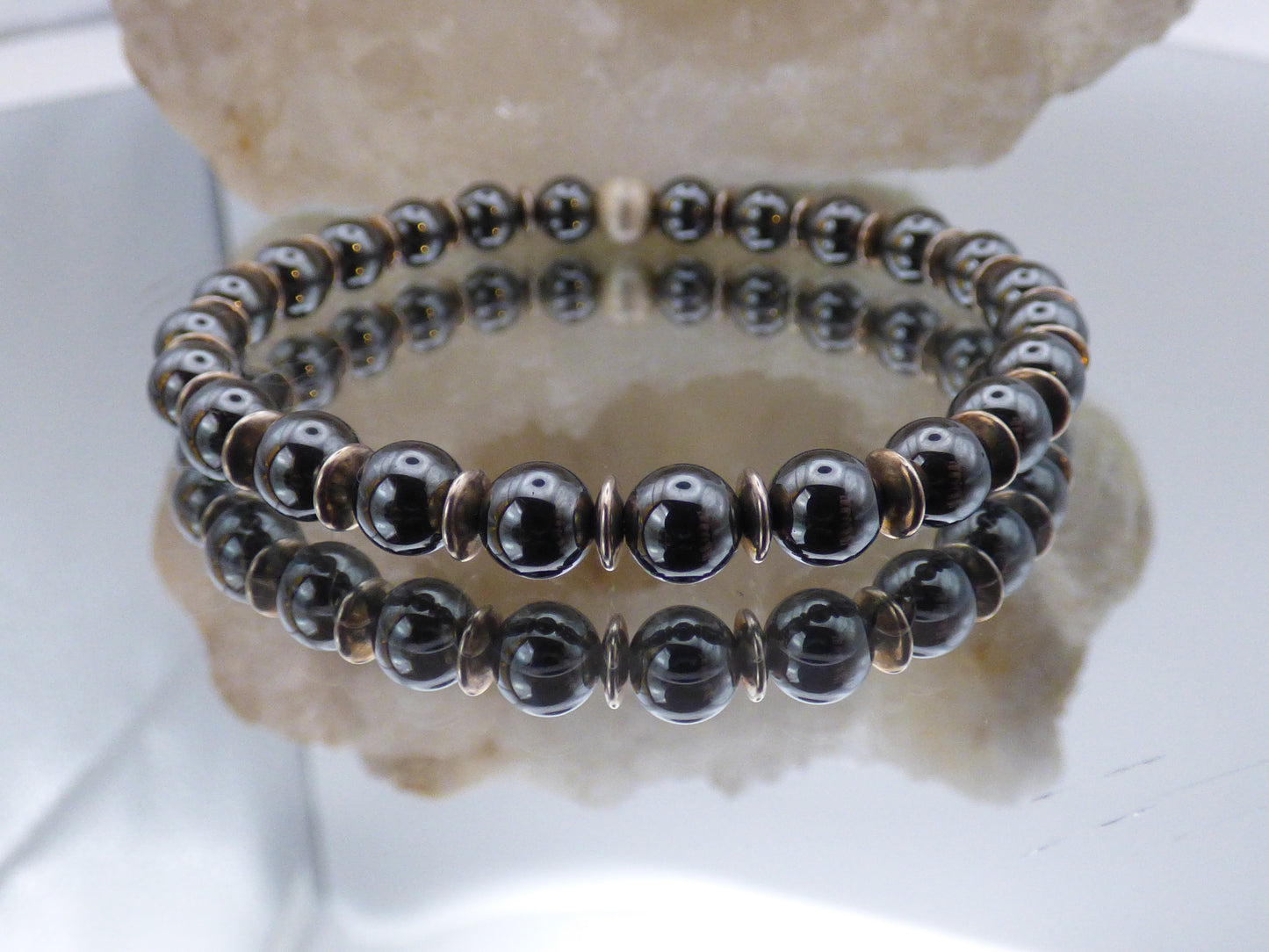 Bracelet en hématite et argent