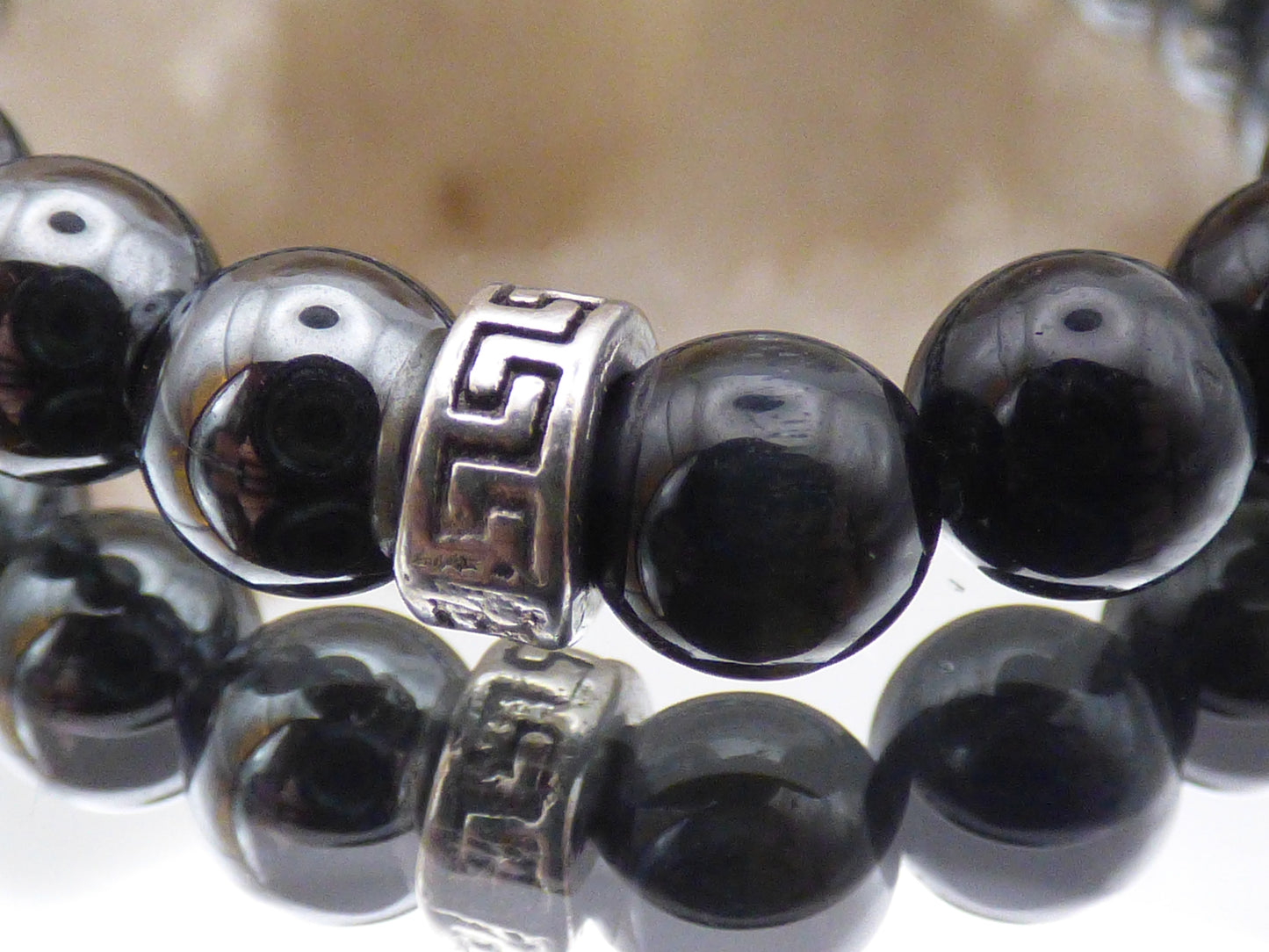 Bracelet homme en hématite et œil du faucon