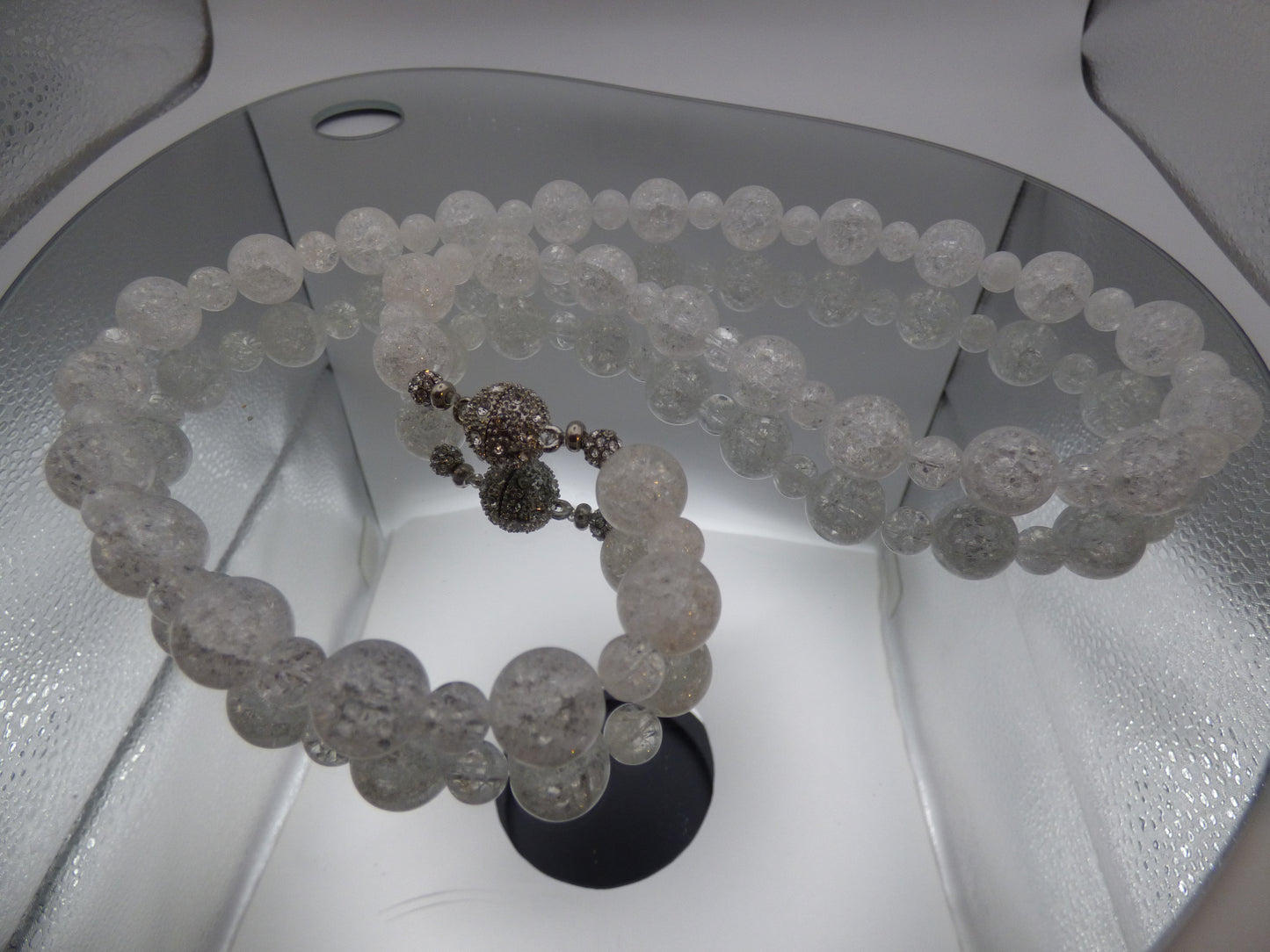 Collier cristal de roche éclaté