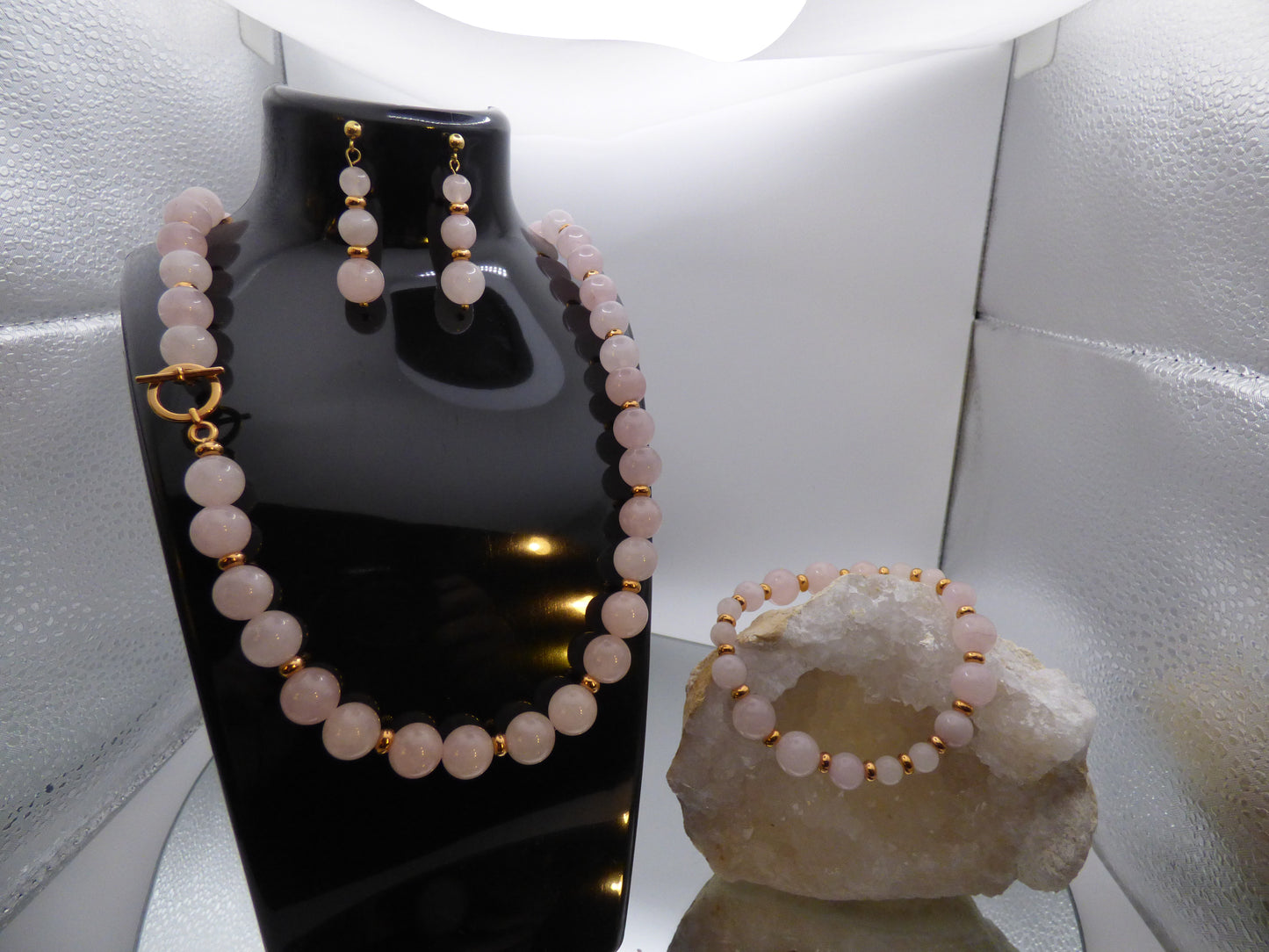 Parure quartz rose