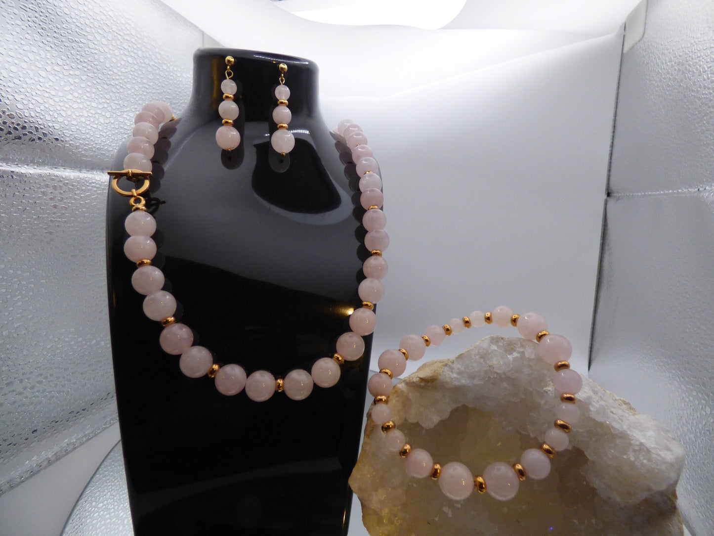 Parure quartz rose