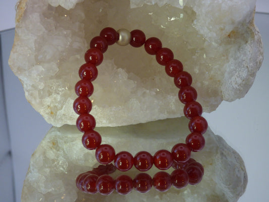 Bracelet femme cornaline rouge