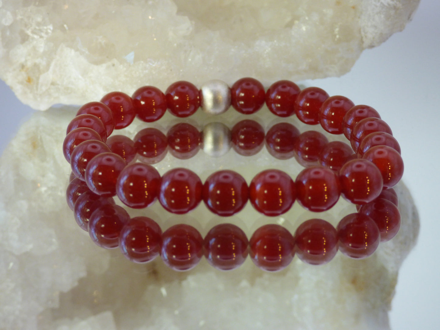 Bracelet femme cornaline rouge