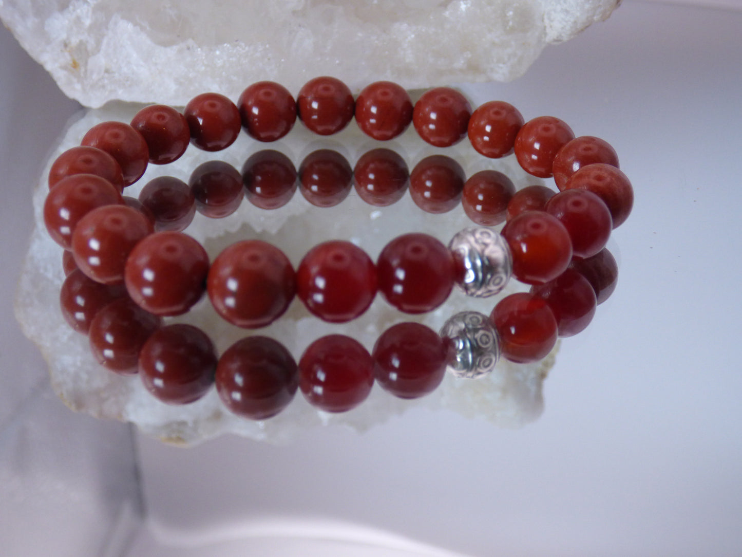 Bracelet femme cornaline rouge /Jaspe rouge