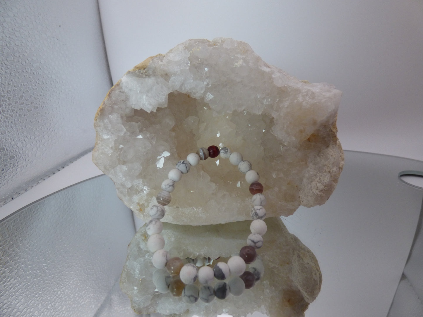 Bracelet en Howlite et agate Botswana