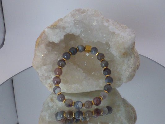 Bracelet femme en agate Botswana