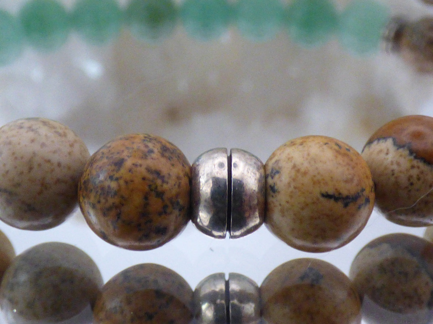 Bracelet en Jaspe paysage et aventurine