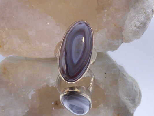 Bague en agate botswana