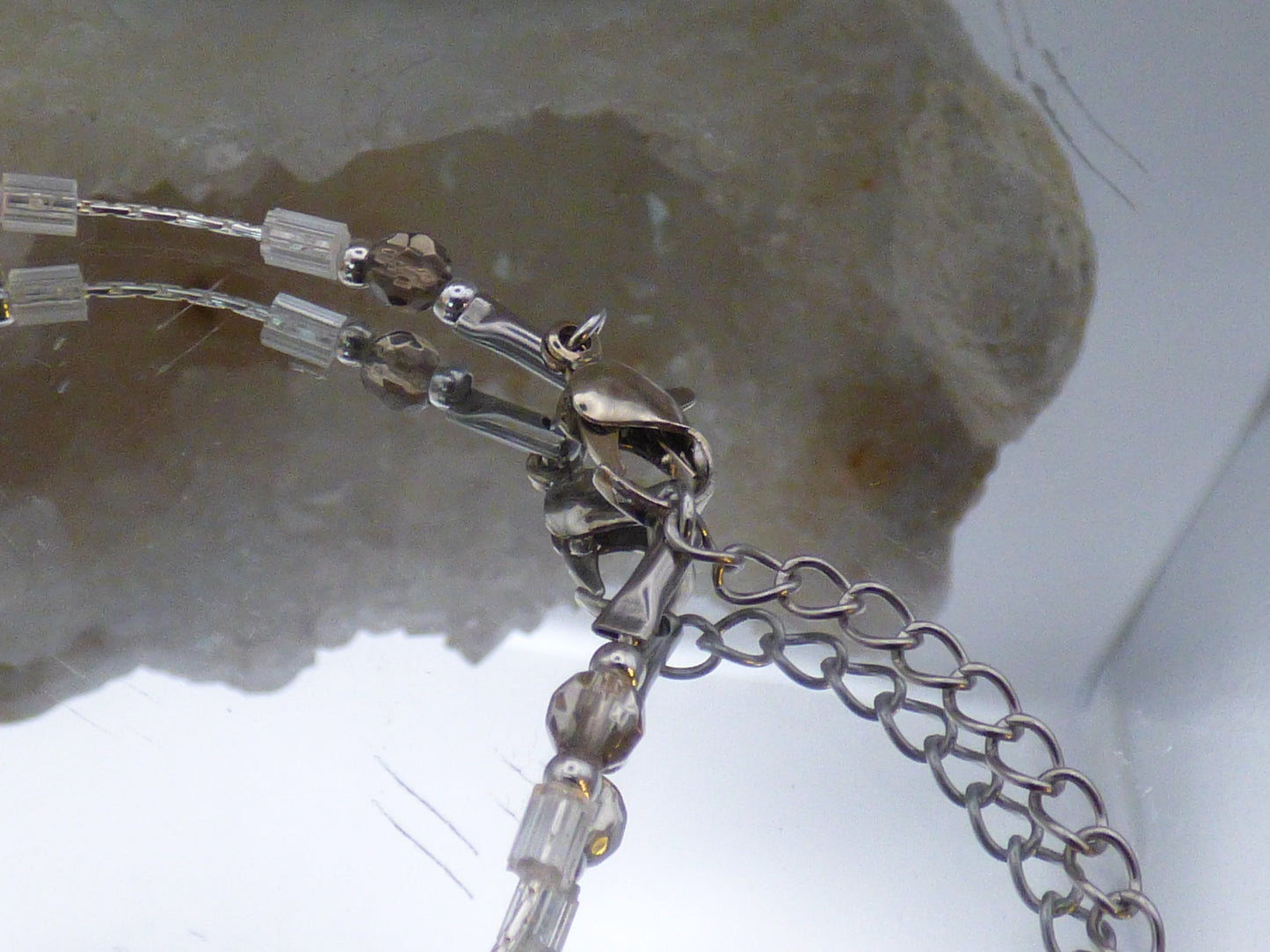 Chevillière en quartz fumé